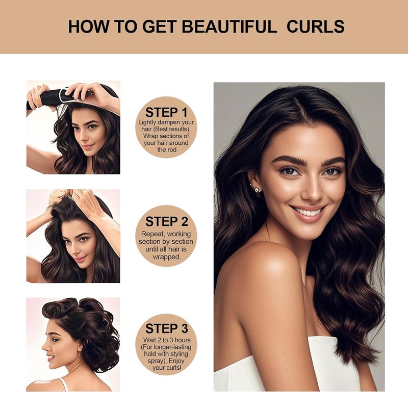 Togayu Heatless Curls Overnight Set - Jumbo Overnight Hair Curlers to Sleep In, Soft Velvet Hair Rollers for Women, No Damage Curls Styling Tools 6pcs - Image 3